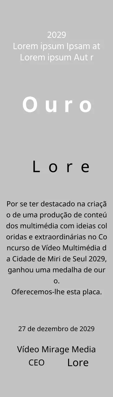 Placas vencedoras para um conceito de prémio de concurso elegante