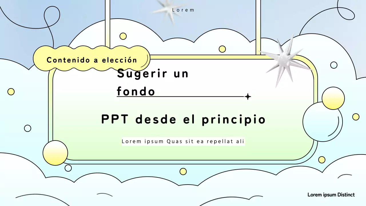 Kitschy fondo azul claro y amarillo presentación de propuestas