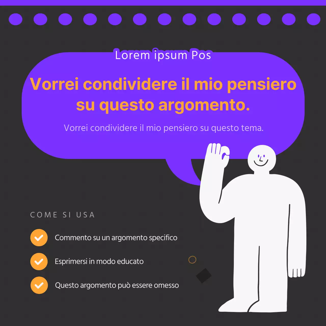 Promuovere un inglese commerciale semplice in bianco e nero e in viola