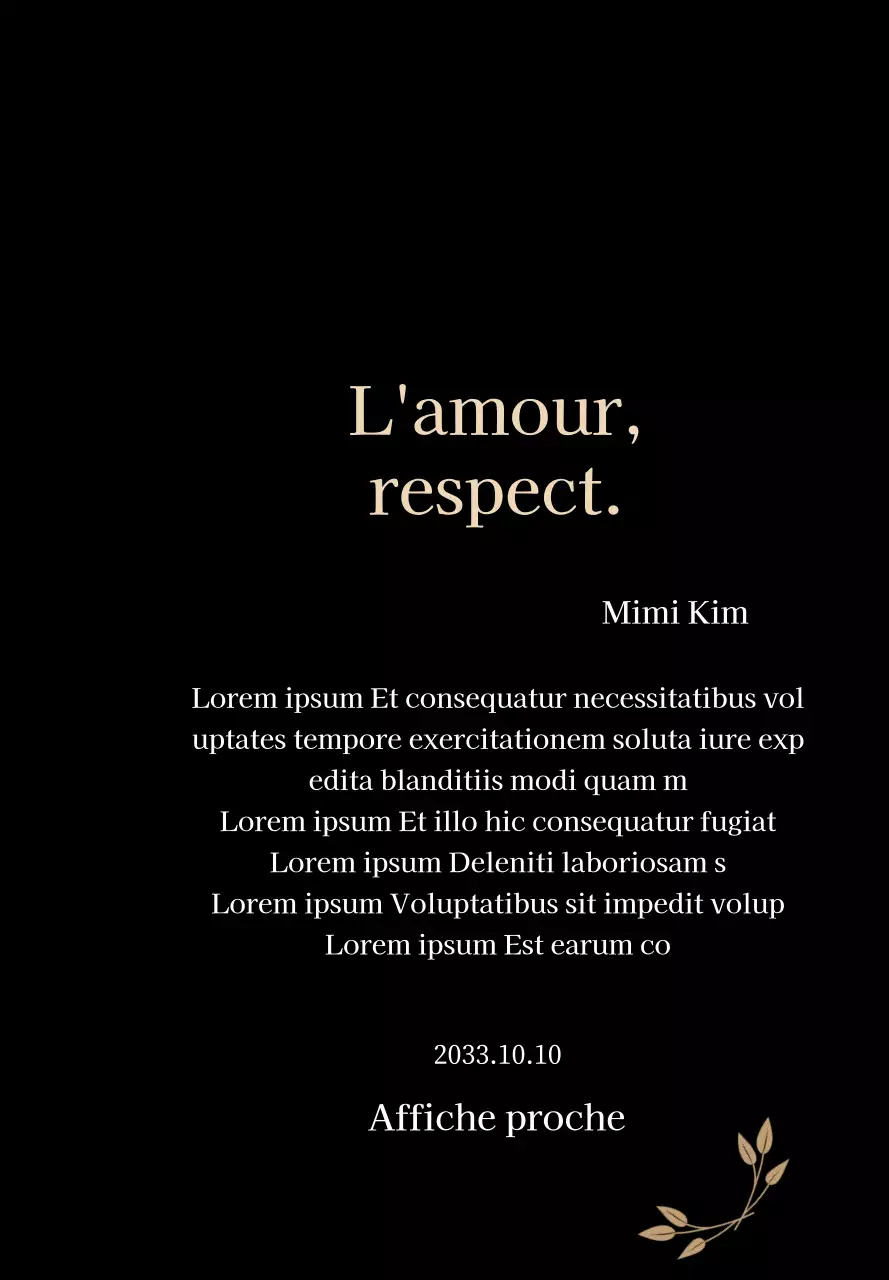 Plaque de remerciement classique avec or et feuilles