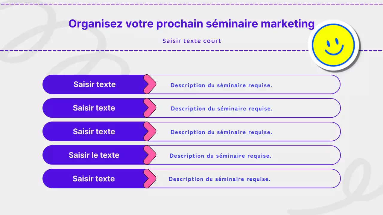 Matériel de formation pour les séminaires de marketing en néon et kitsch