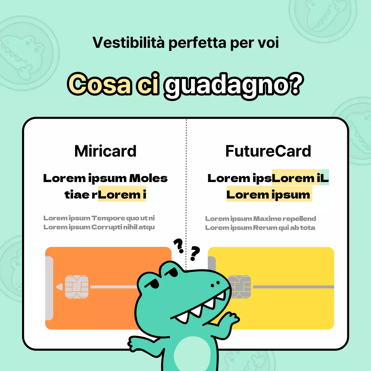 Annunci di Argo, un personaggio kitsch con uno sfondo di menta