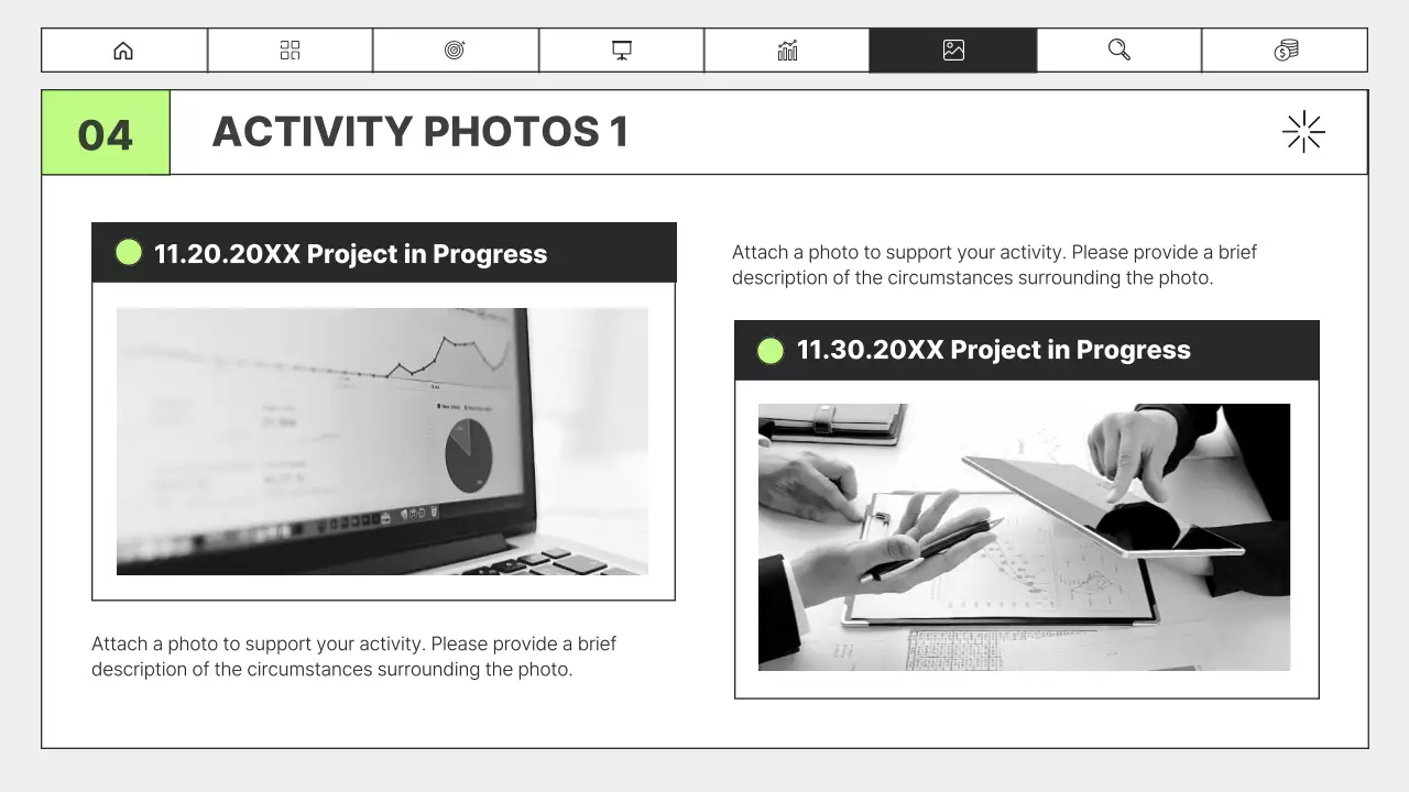 화이트 미니멀 퍼포먼스 보고서 템플릿 프레젠테이션