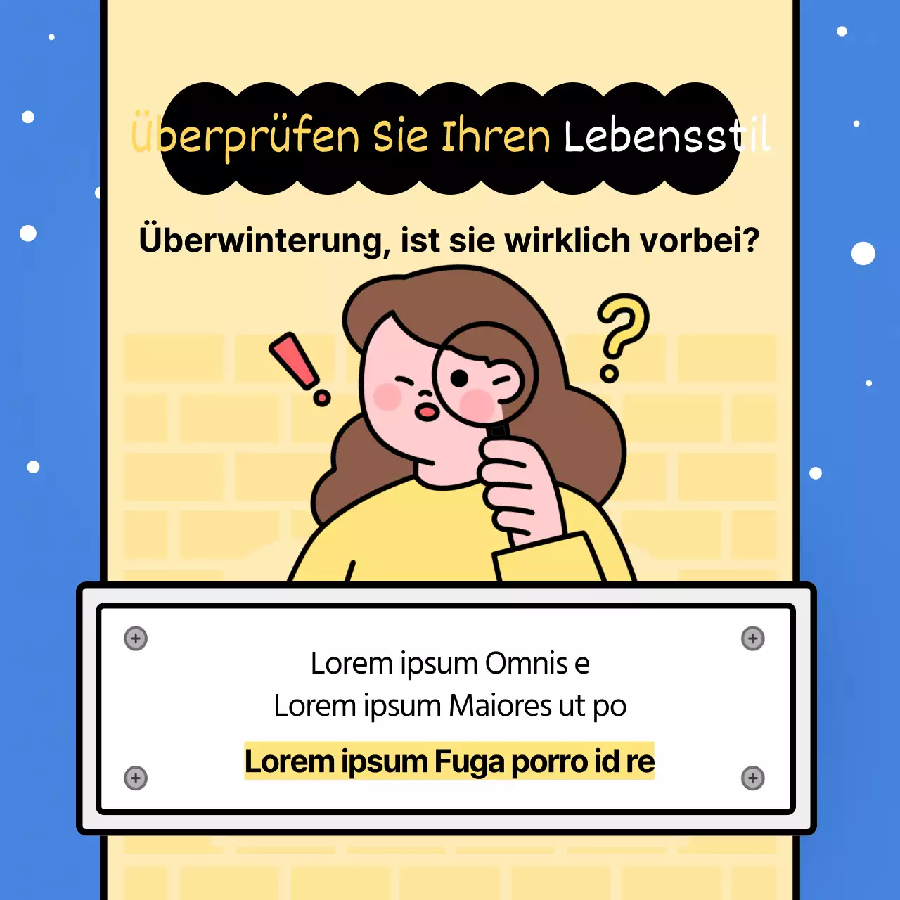 Ein trendiger Überwinterungsratgeber mit blauem Hintergrund