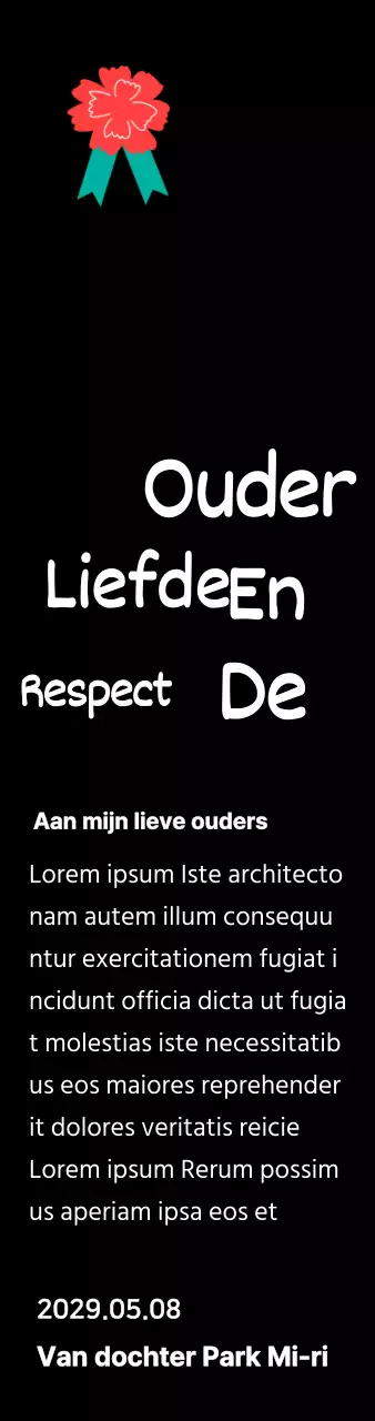 Moederdag kalligrafie met rode anjer illustratie