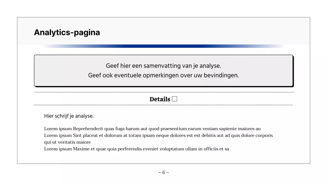 Eenvoudig afdrukbaar rapport in zwart en marineblauw