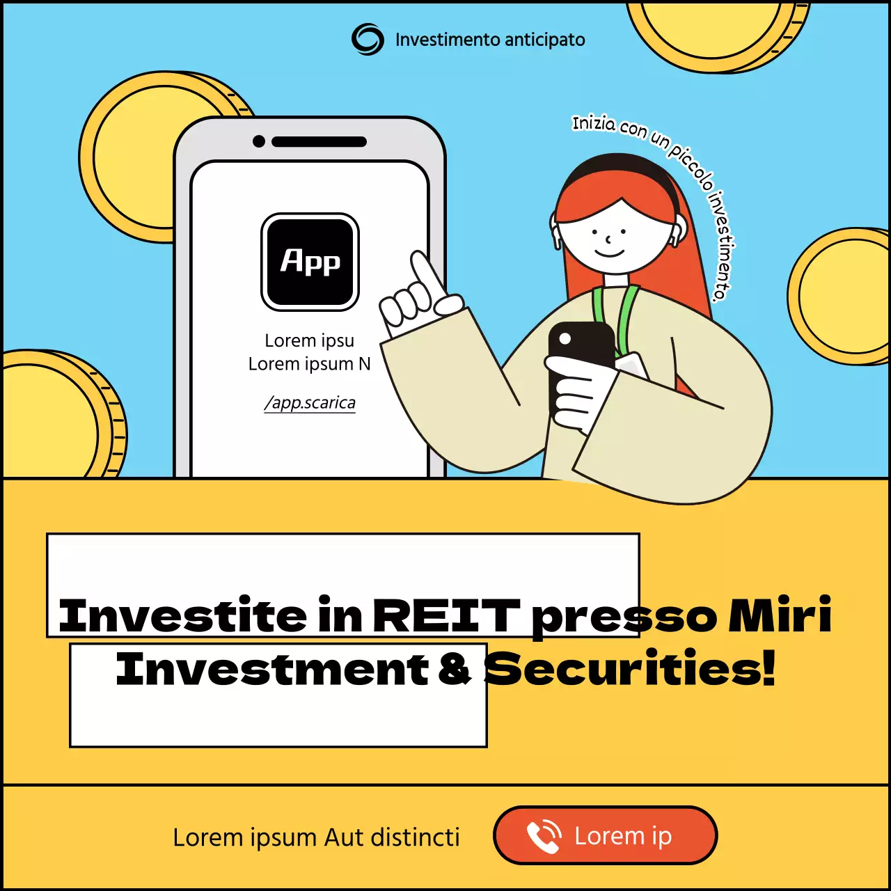 Una semplice guida gialla e azzurra all'investimento in REIT immobiliari