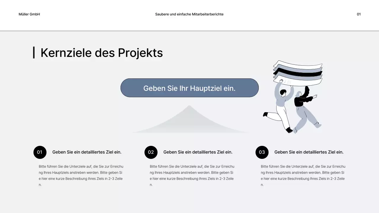 Einfache Geschäftsberichte in Grau und Schwarz