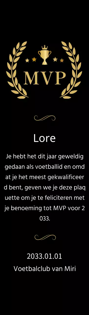 Luxe kampioenschapsborden met gouden lauweren en trofeeën