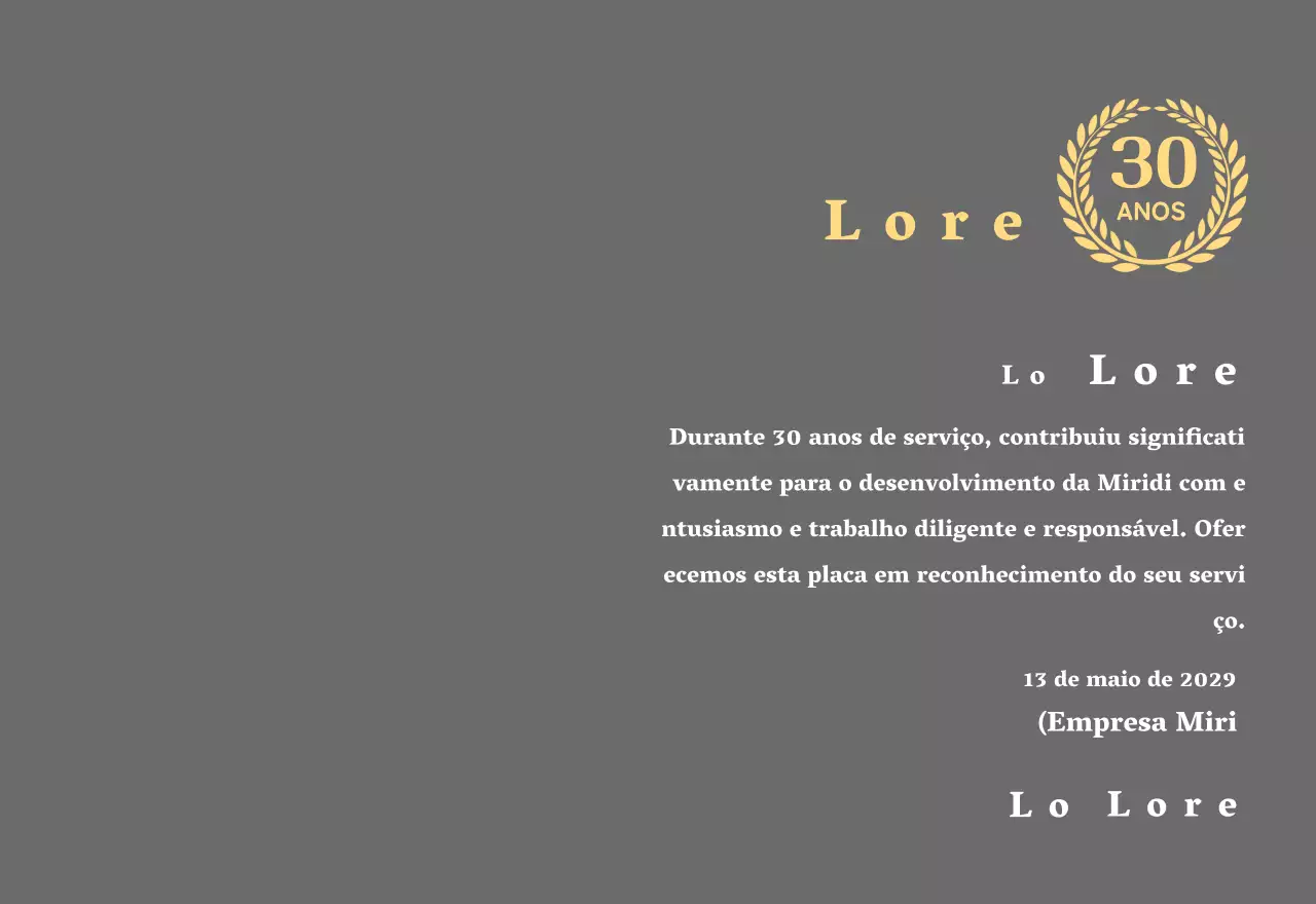 Placa de serviço longo empresarial com conceito de símbolo de louro