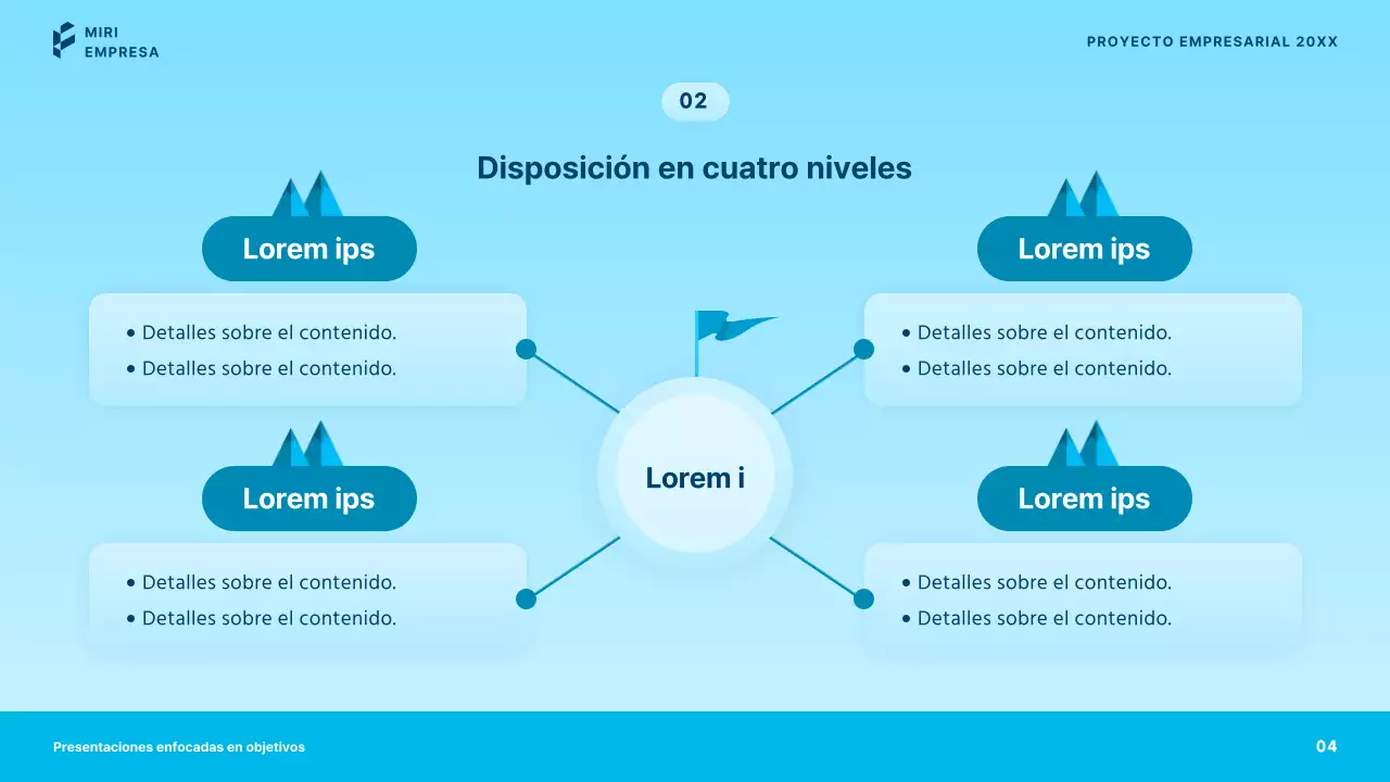 Presentaciones comerciales sencillas en azul