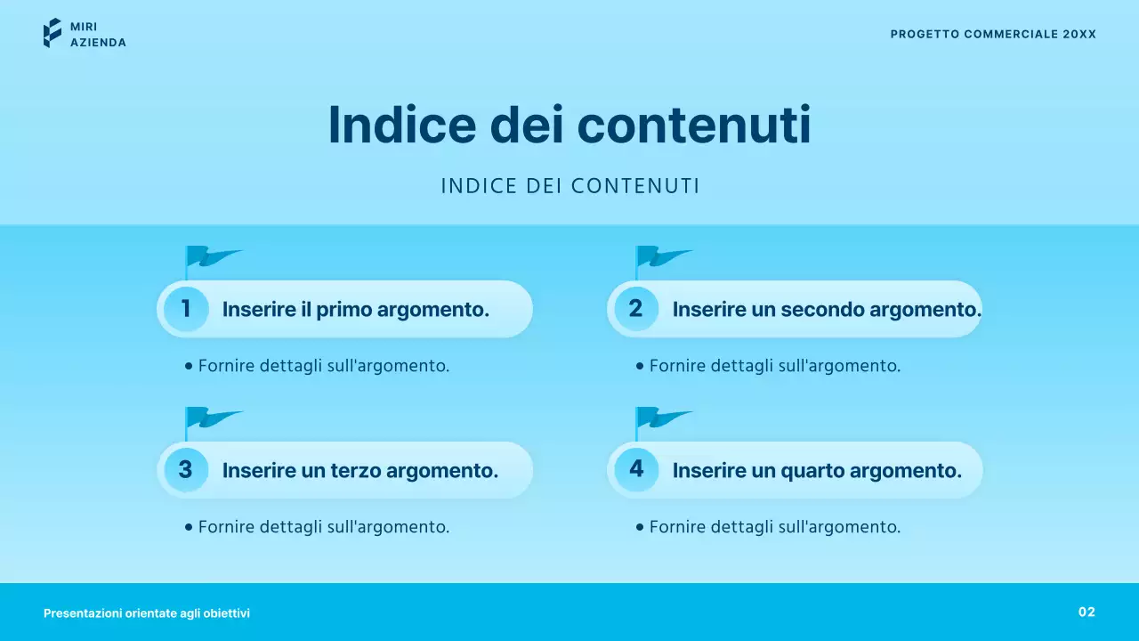 Presentazioni aziendali semplici in blu