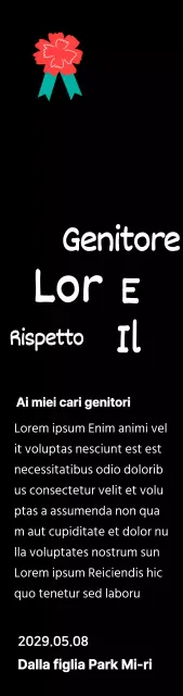 Calligrafia per la festa della mamma con illustrazione di garofano rosso
