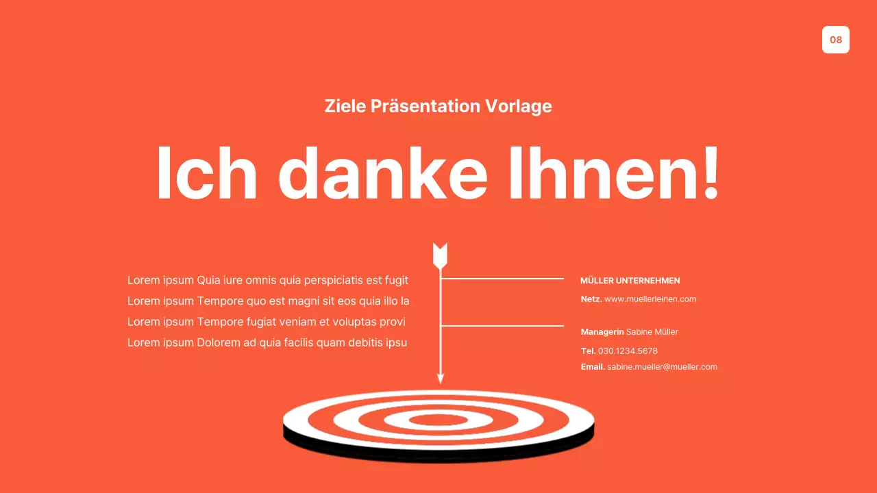 Ein einfacher, orange-grauer Zielsetzungsplaner