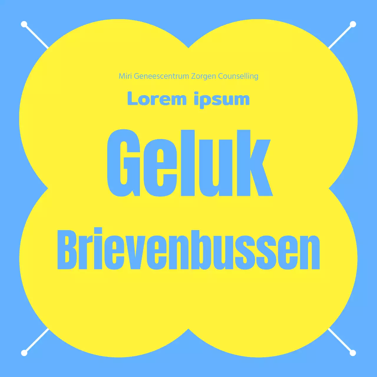 Een kitscherige lichtblauwe en gele adviesgids