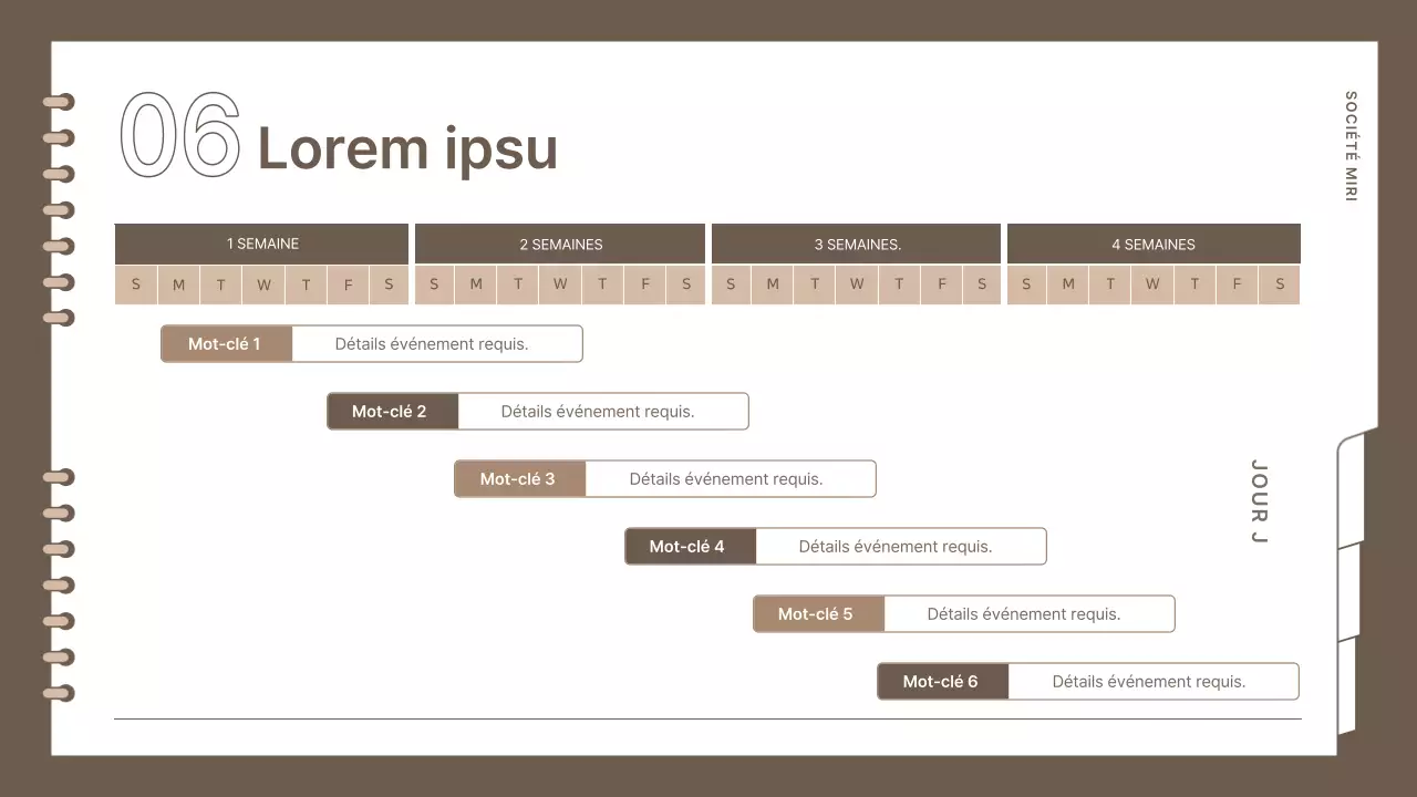 Planificateur d'événements simple et de marque, en marron