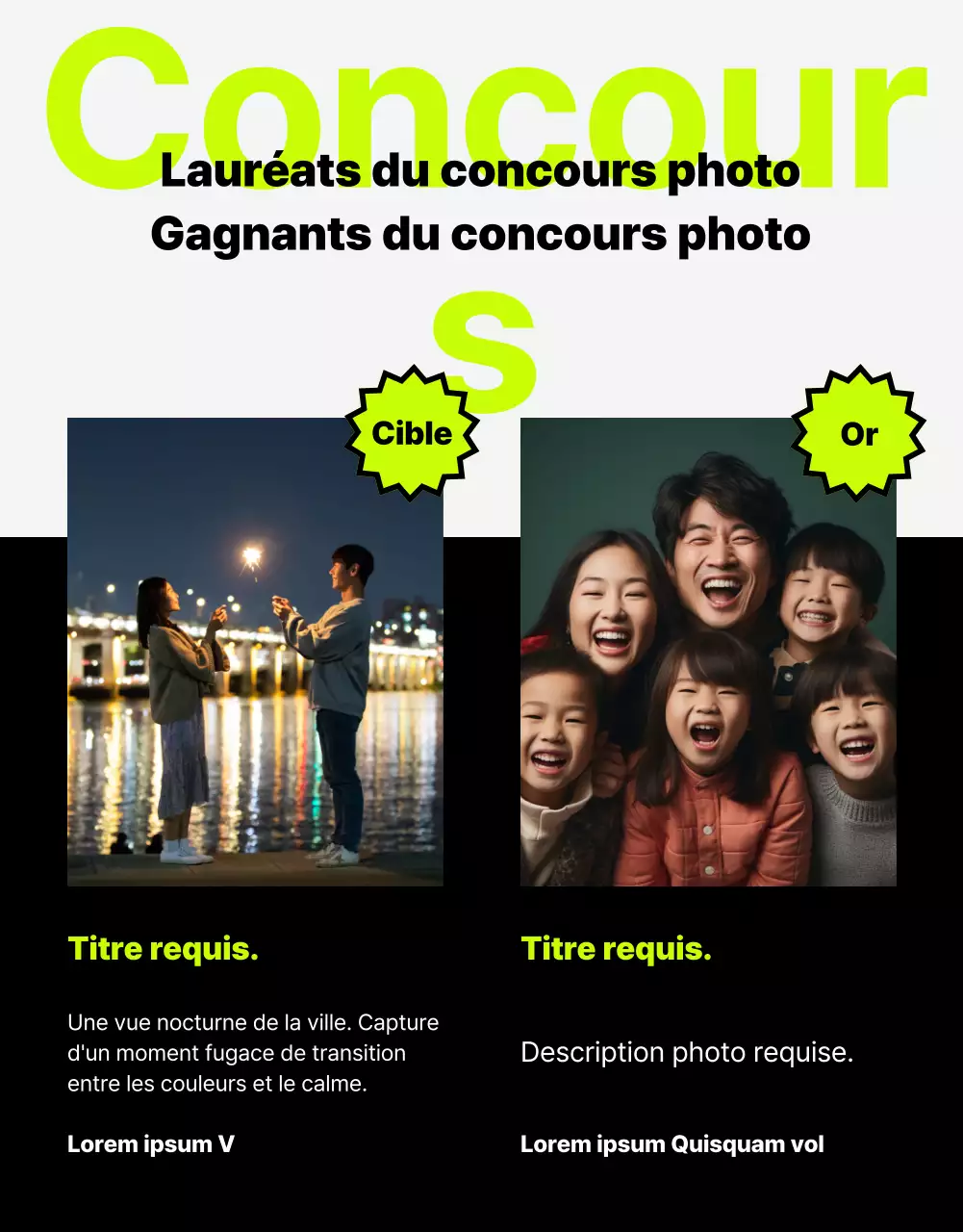 Une lettre d'information interne au webzine très tendance avec des accents vert lime