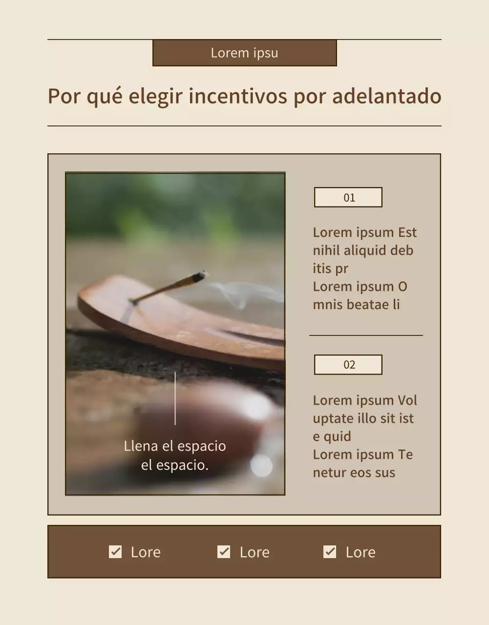 Una sencilla propuesta de financiación de incentivos en beige y marrón