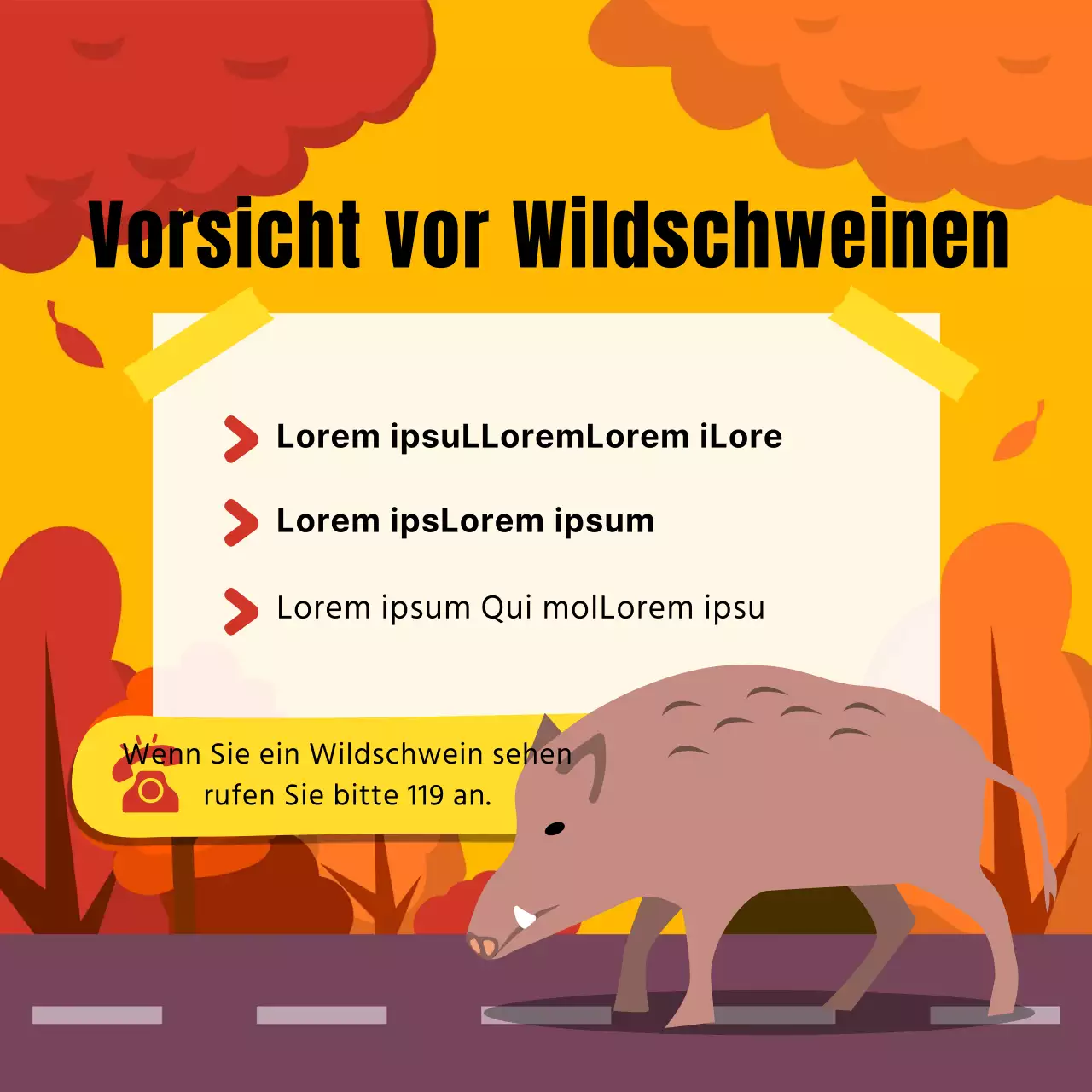 Ein Leitfaden für die Sicherheit von Wildtieren in Orange und Gelb