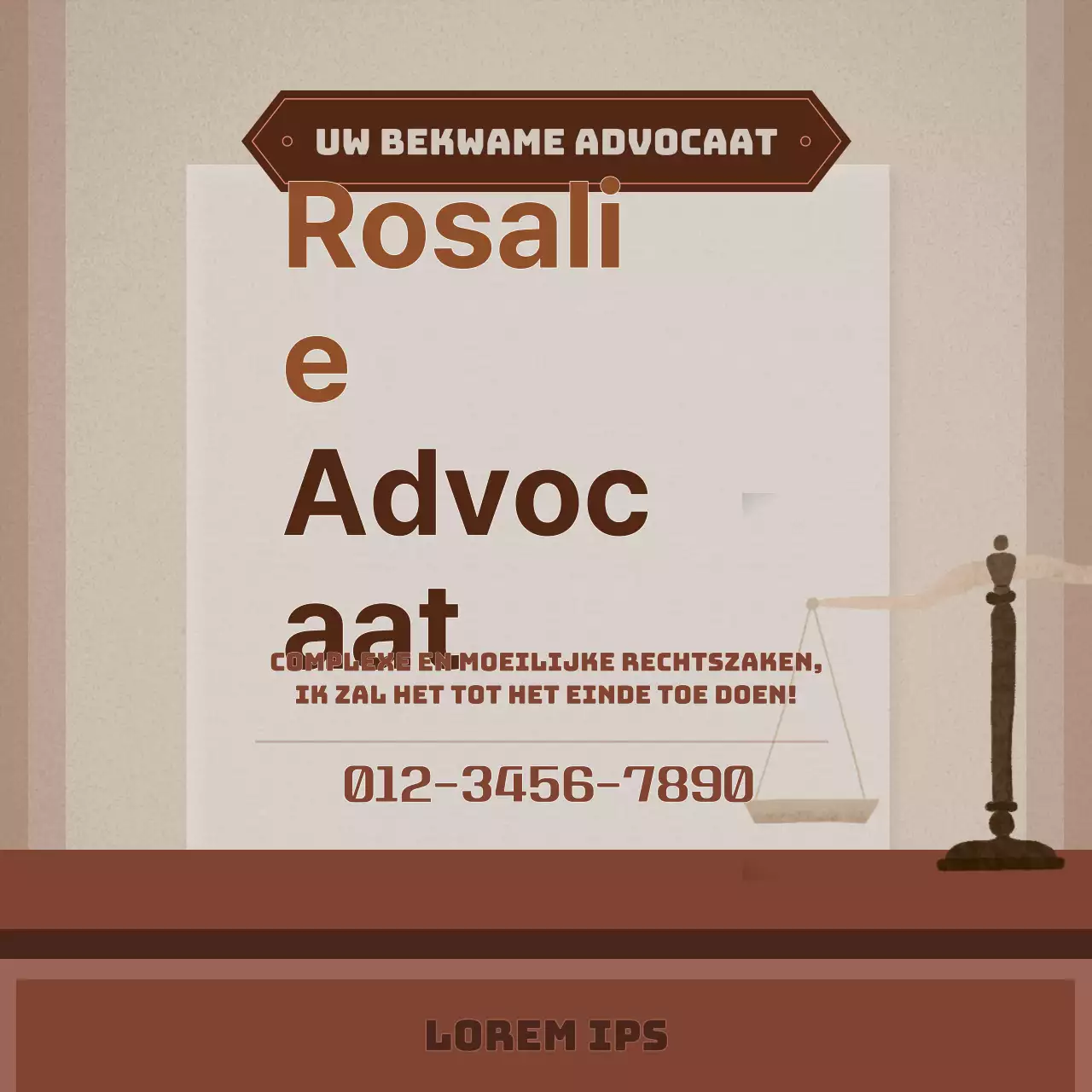 Een eenvoudig advocatenkantoor in beige en bruin promoten