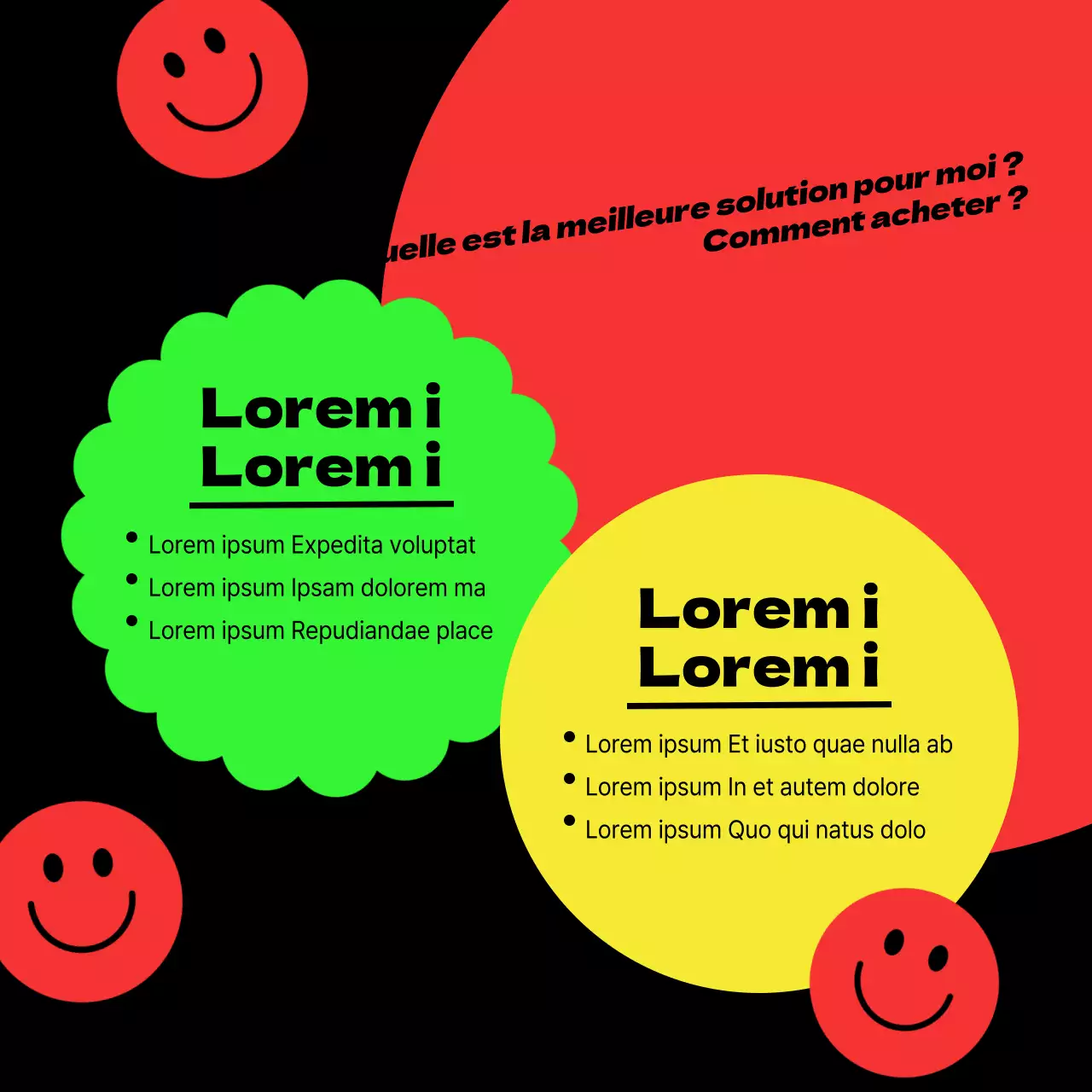 Annonces tendance pour le vendredi noir sur fond noir