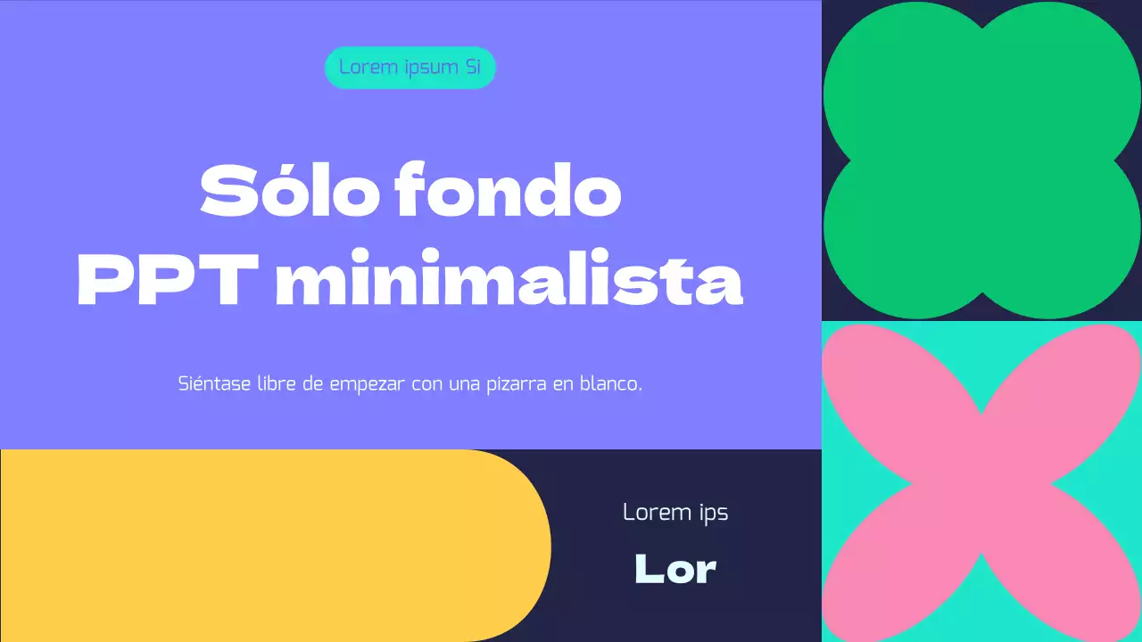 Presentación de fondo con motivos kitsch en morado y menta