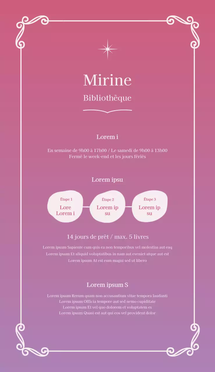 Promouvoir une bibliothèque simple et classique en rose