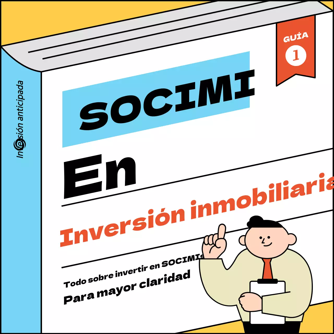 Una sencilla guía amarilla y azul claro para invertir en REIT inmobiliarios