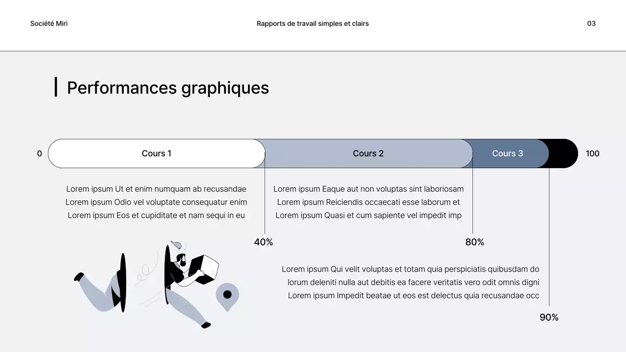 Rapports d'activité simples en gris et noir