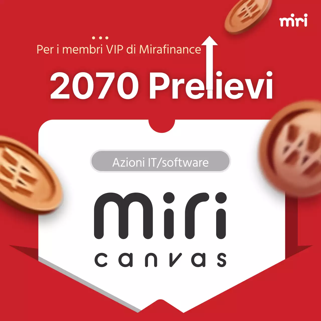 Semplice annuncio di raccomandazione azionaria in rosso