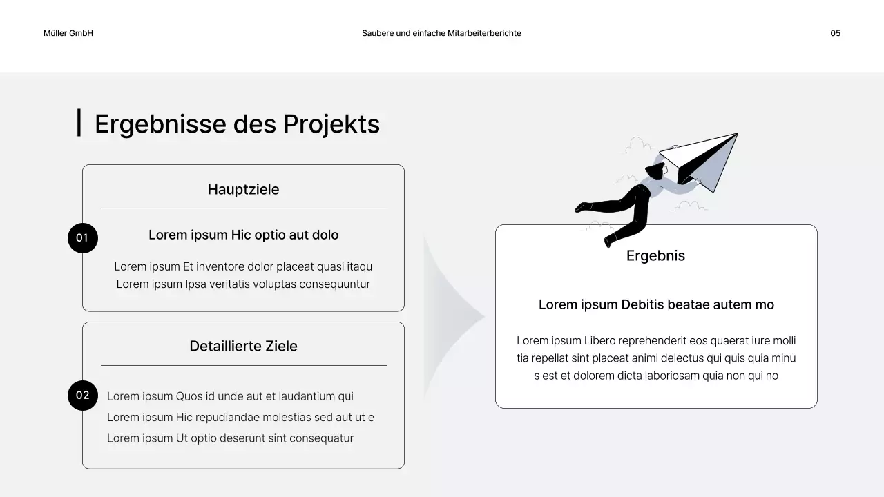 Einfache Geschäftsberichte in Grau und Schwarz