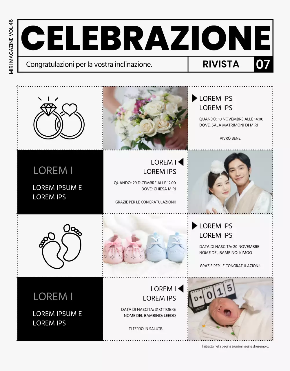 Rivista aziendale moderna in grigio e nero