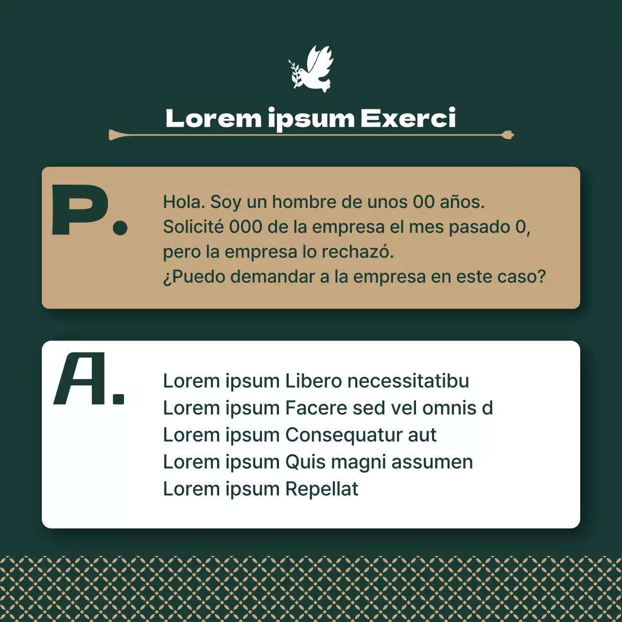 Promueva un moderno despacho de abogados en caqui y dorado