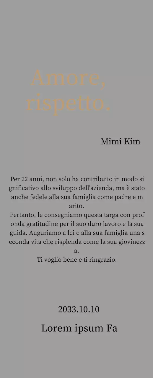 Targa di ringraziamento di classe con oro e foglie