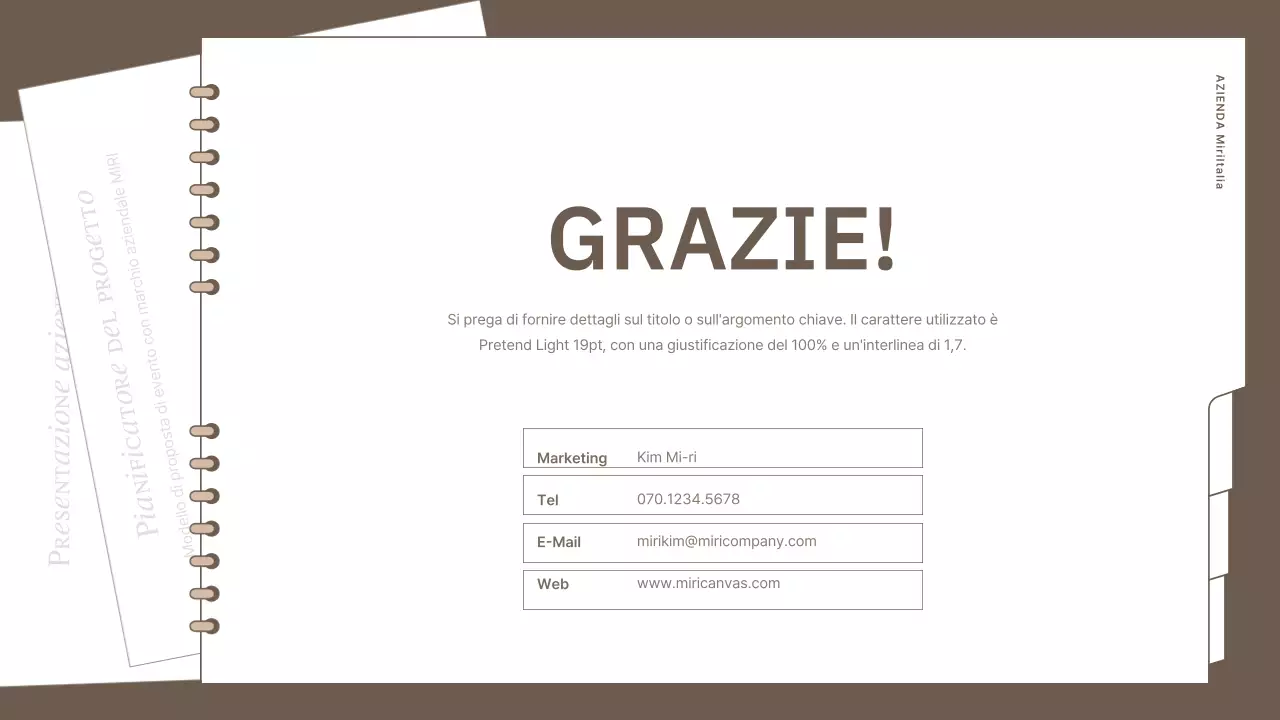 Organizzatore di eventi semplice e di marca in marrone