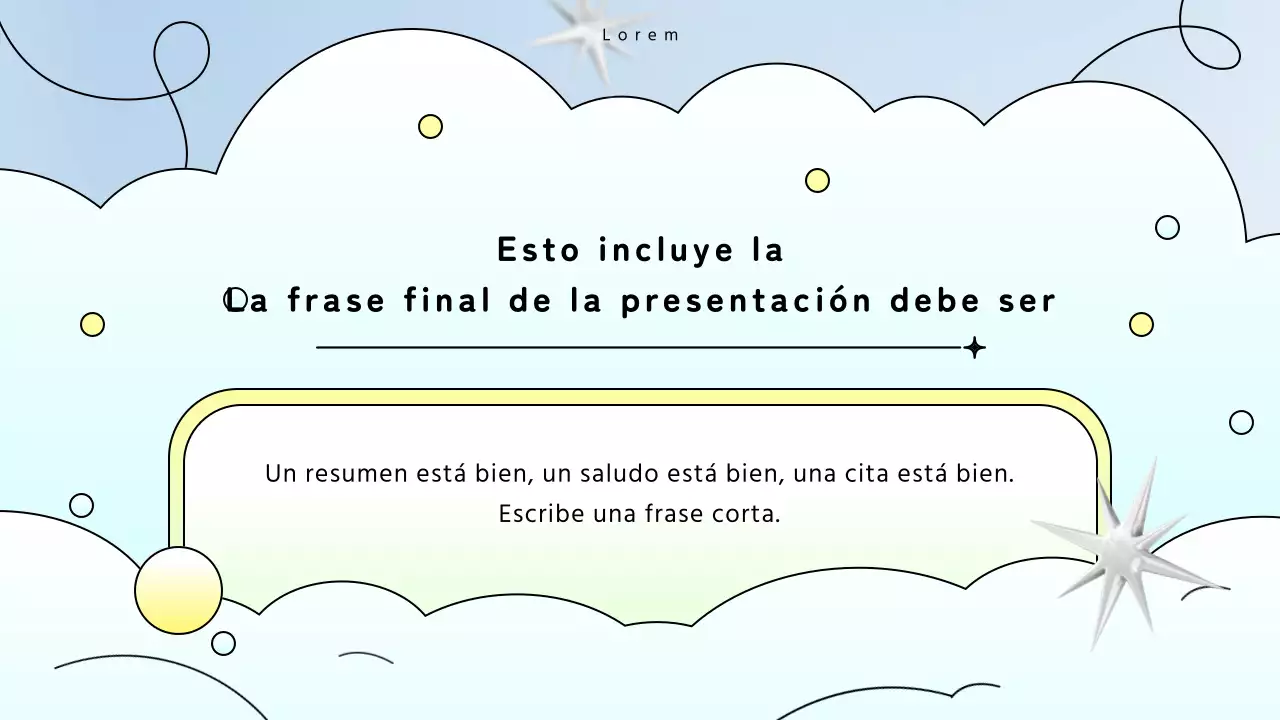 Kitschy fondo azul claro y amarillo presentación de propuestas