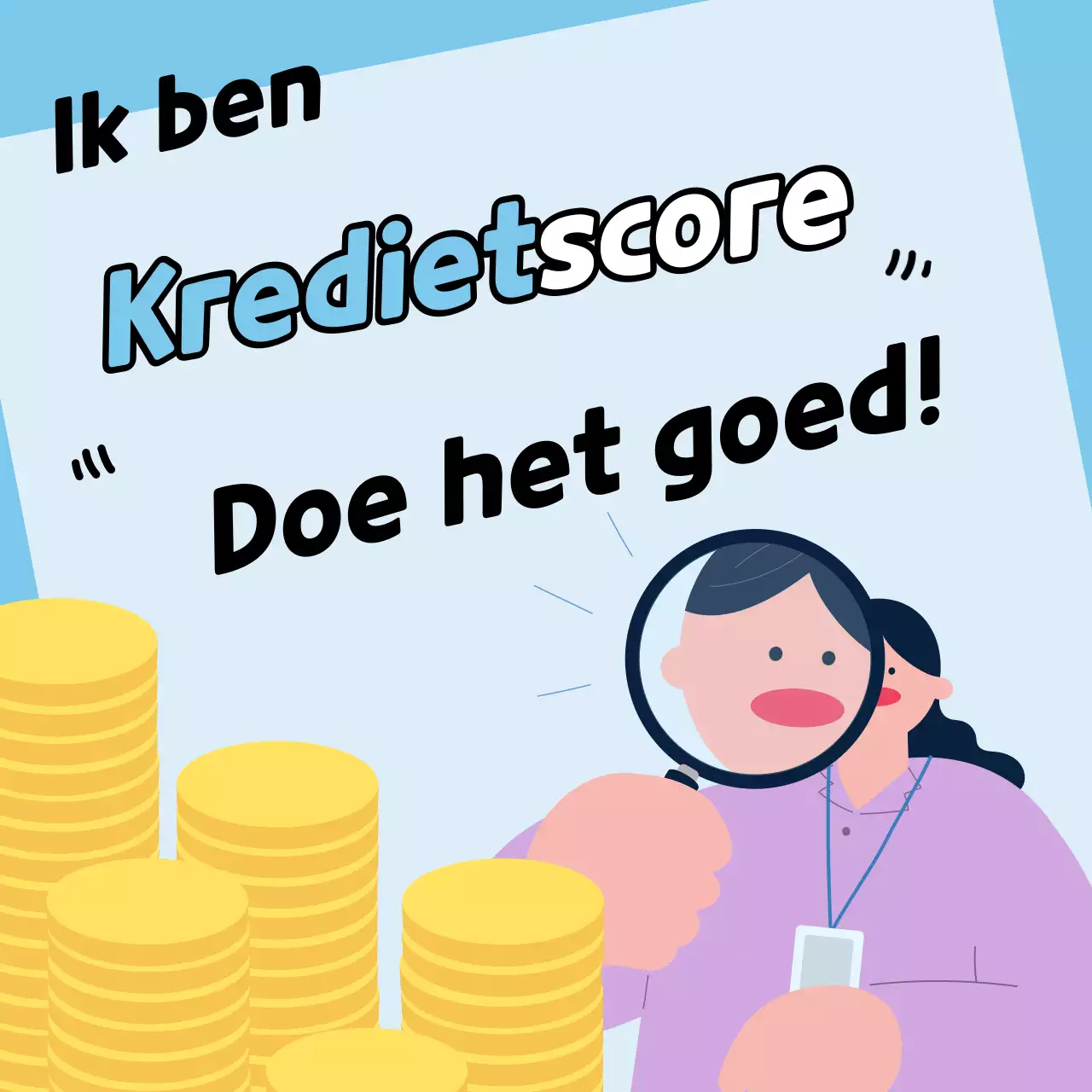 Eenvoudige, lichtblauwe informatie over het beheer van je kredietscore