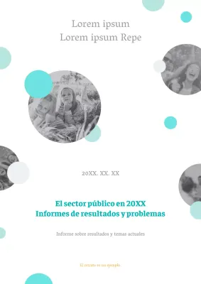 Informe minimalista de resultados del sector público en color menta y blanco y negro