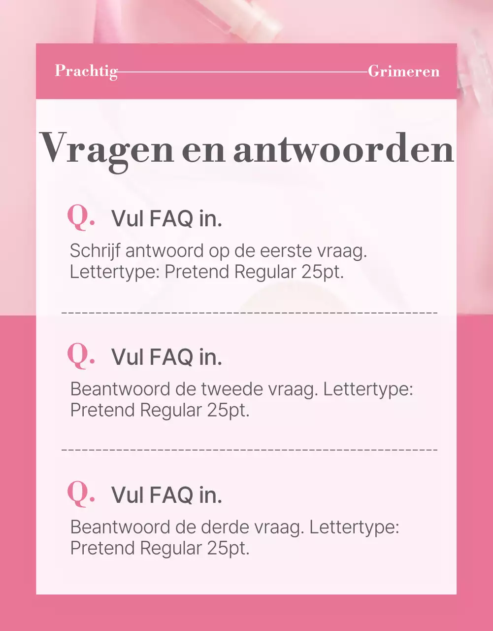 Promoot cosmetica in moderne roze tinten