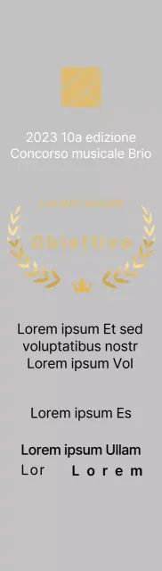 Targa per il vincitore del concorso con illustrazione delle linee di alloro e della corona