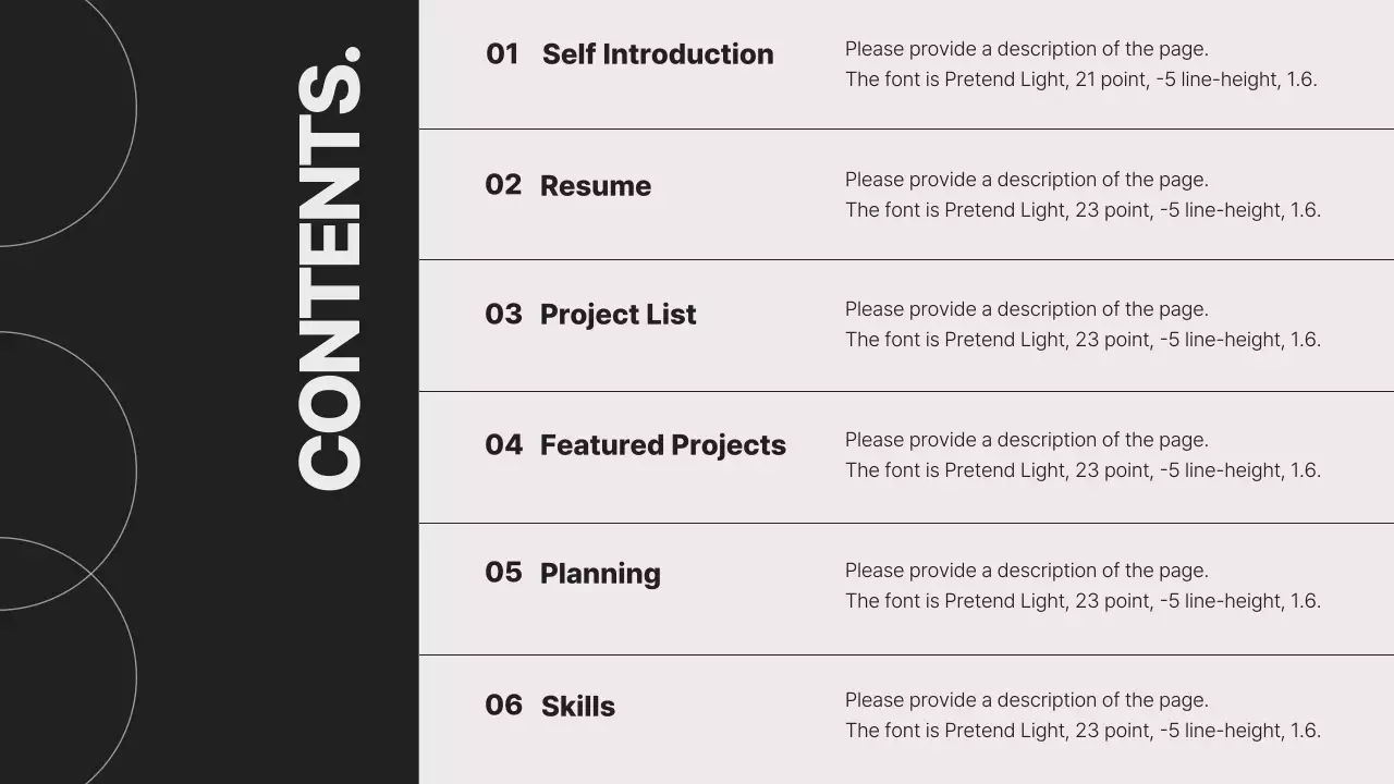 블랙 모던 커리어 포트폴리오 프레젠테이션