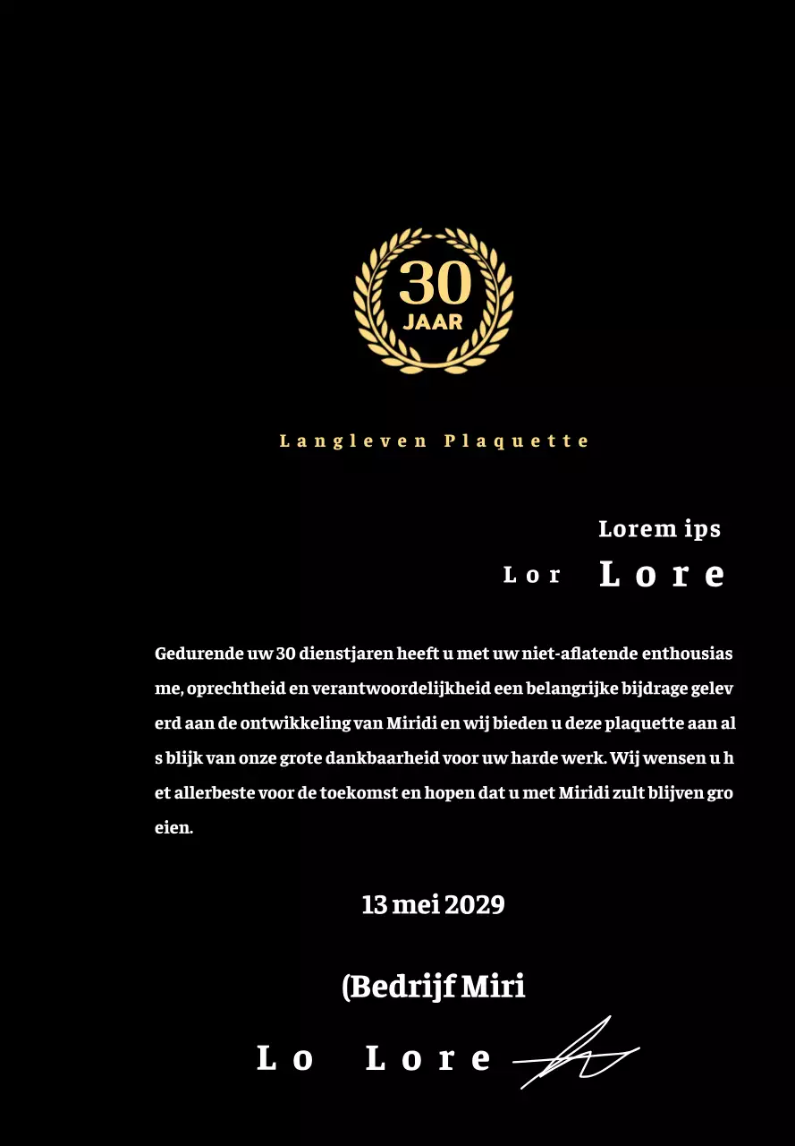 Bedrijfsbord met lauwer symbool concept