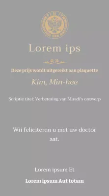 Luxe diploma-plaat met schoollogo en gouden rand