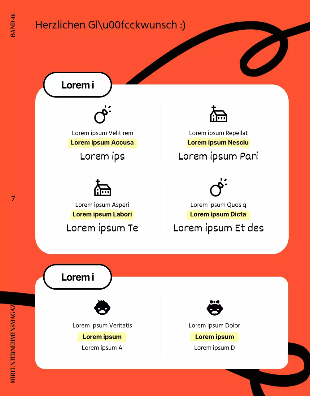 Eine hübsche orange-beige Firmenzeitschrift