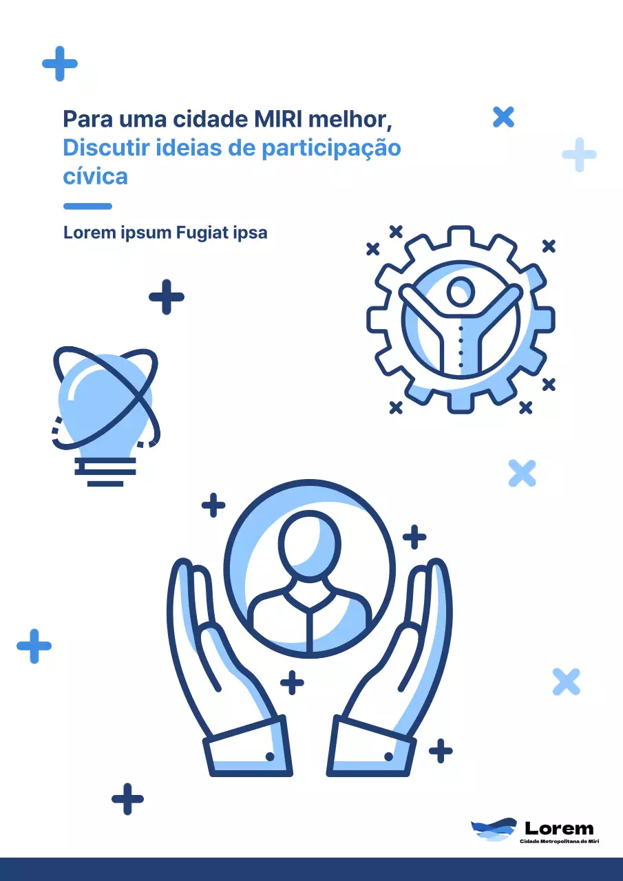 Um documento informativo azul e azul-marinho sobre o envolvimento cívico