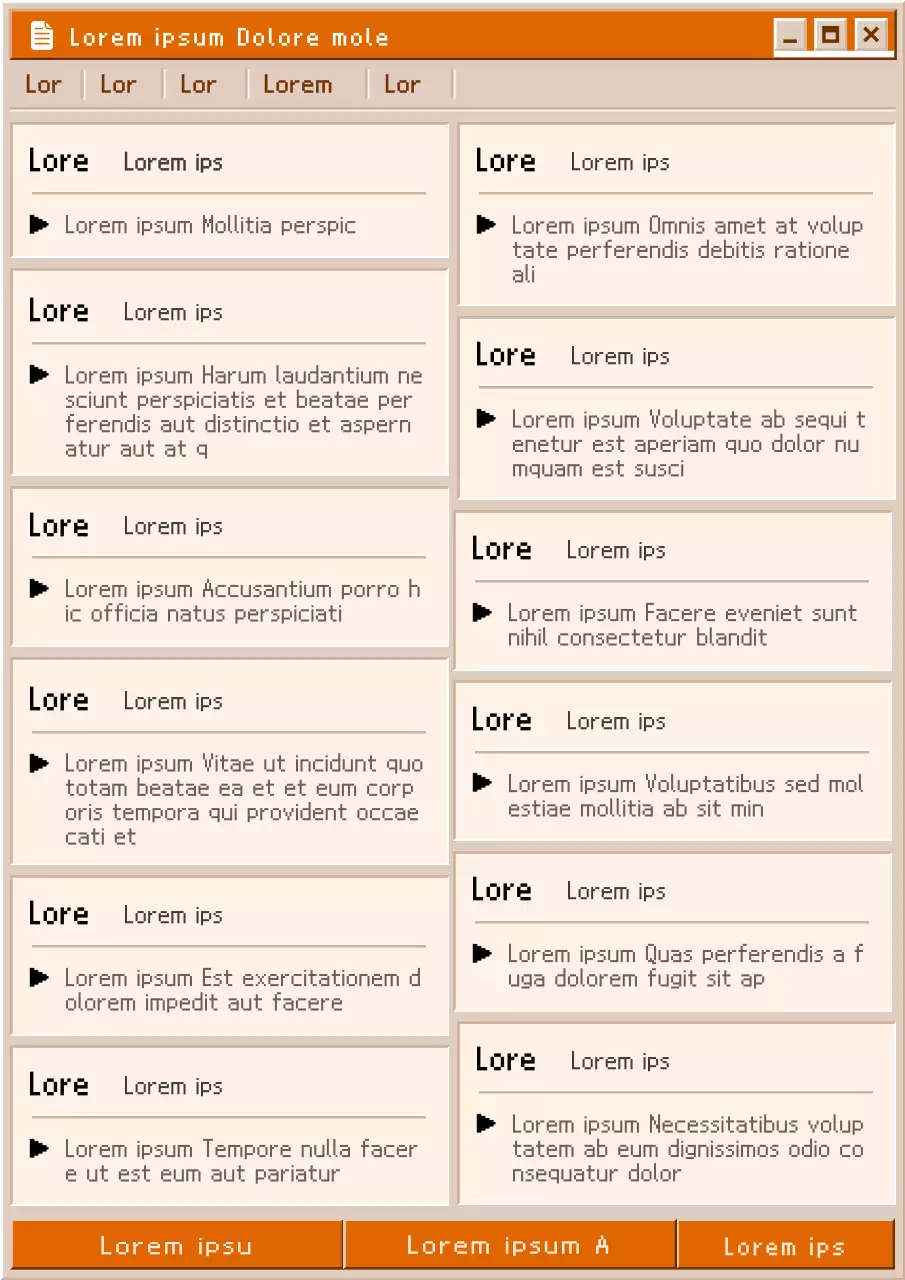 Een eenvoudige zakelijke keukenrol in oranje en beige