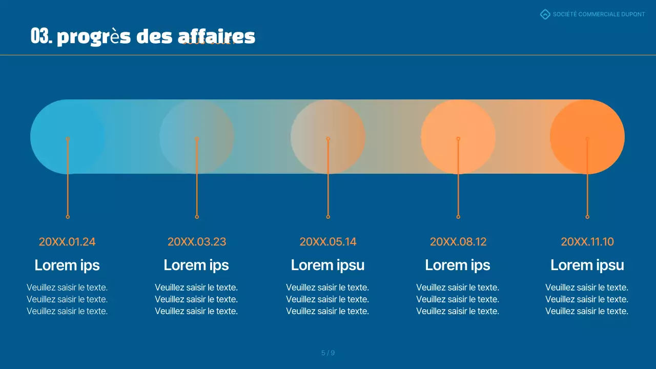 Un simple tableau de bord bleu et orange