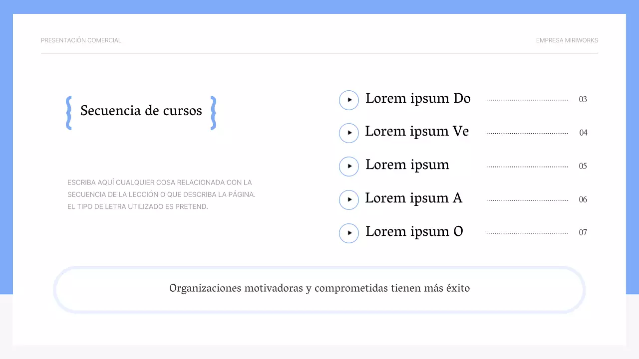 Material de formación motivador sencillo en azul claro y gris