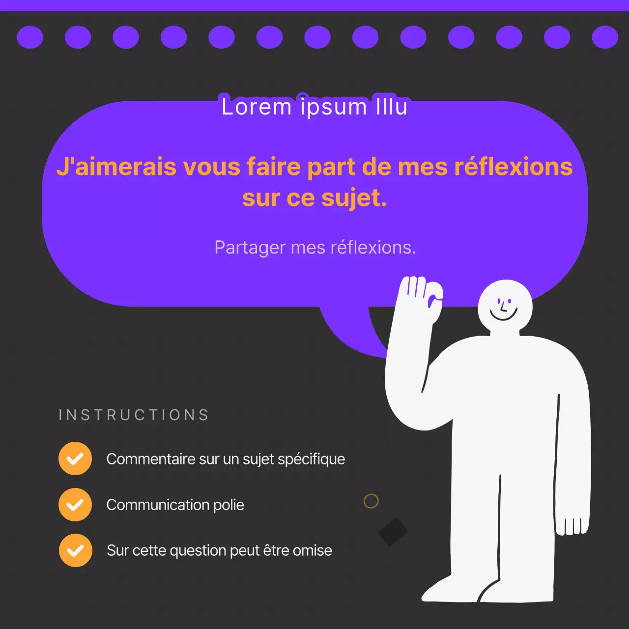 Promouvoir un anglais des affaires simple en noir et blanc et en violet