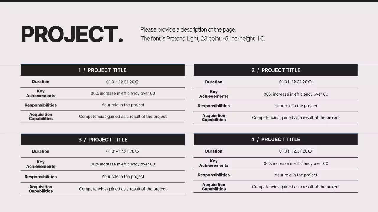 블랙 모던 커리어 포트폴리오 프레젠테이션